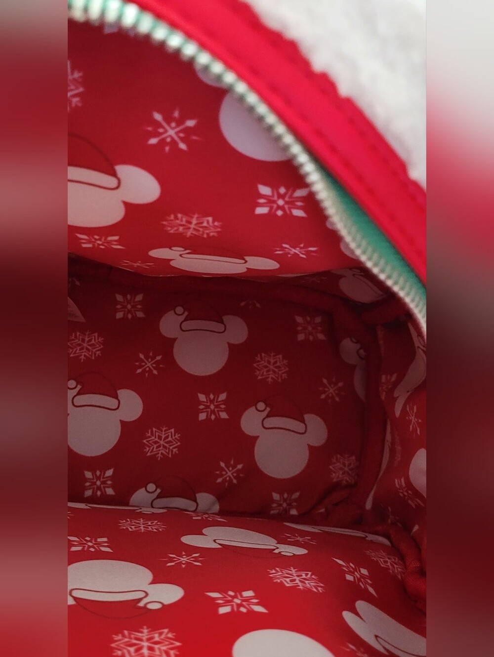 Loungefly x Disney Parks Mickey Snowman Fuzzy Backpack with Matching Ears - Picture 2 of 12
